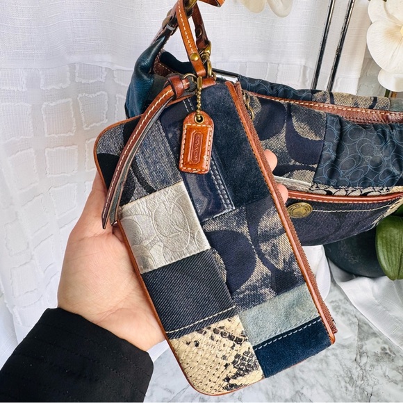 Coach patch work denim - vintage 2006! With matching wristlet . - Picture 2 of 12